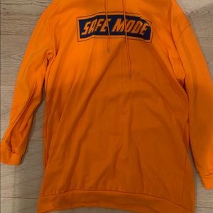 Safe mode neon orange hoodie dress